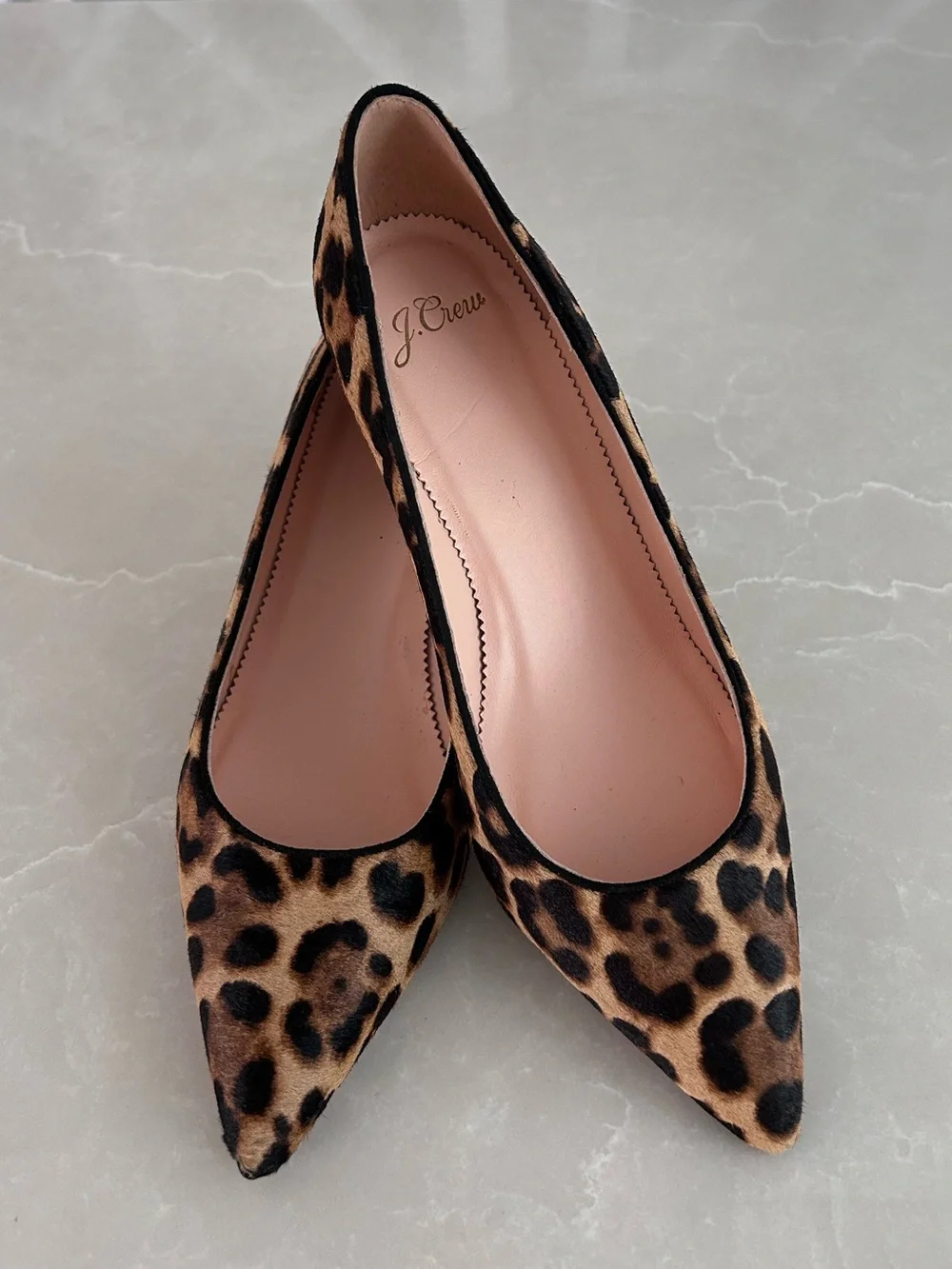 J. Crew Sophia Kitten Heels in Leopard Calf Hair
